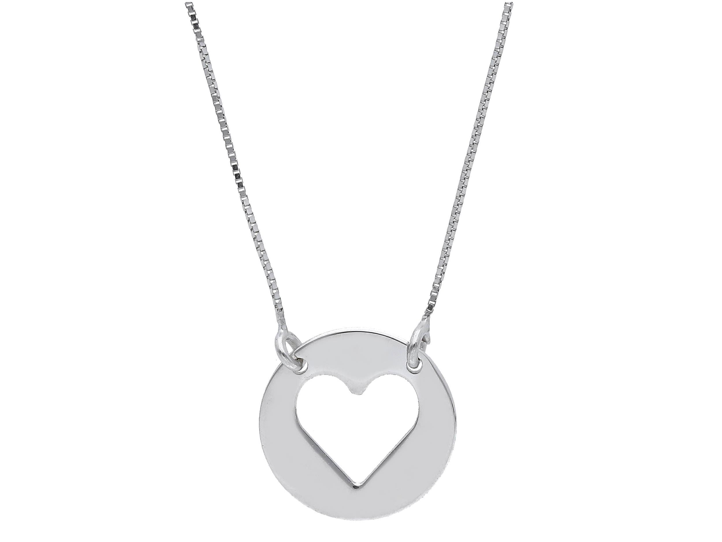 White gold heart necklace k9 (code S248731)